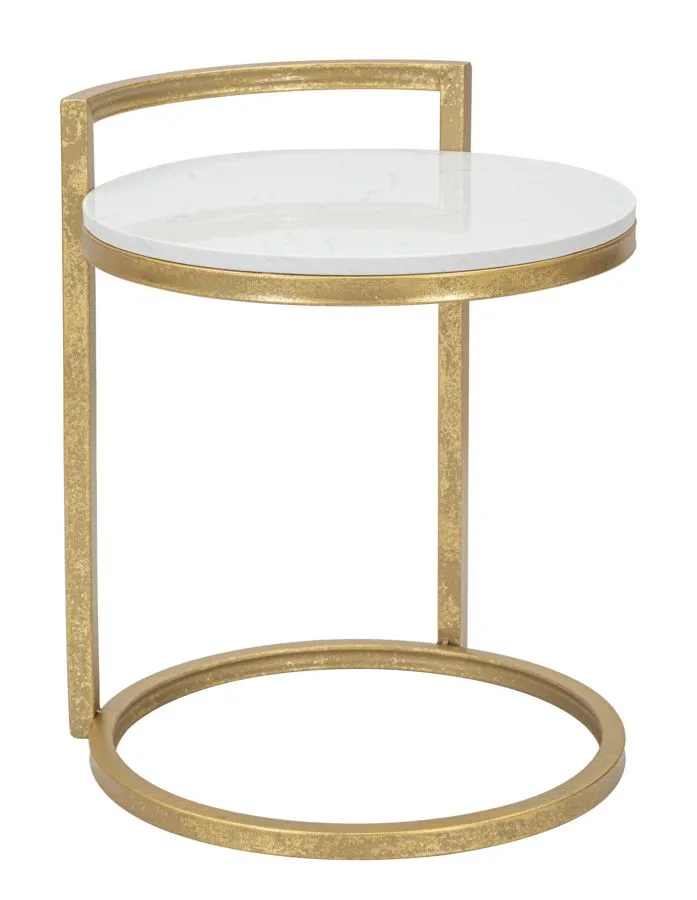 Mauro Ferretti Odkládací stolek Round Marble zlatý