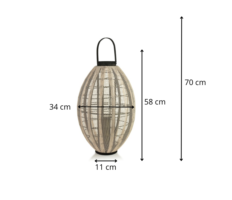 Mondex Lucerna LEVI 70 cm béžová/černá - Obrázek 2