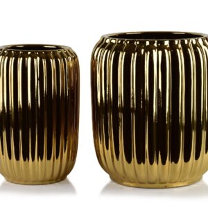 Mondex Sada 2 ks keramických květináčů NEVA GOLD XV zlatá