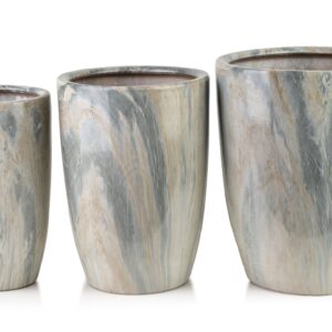 Mondex Sada 3 ks květináčů NEVA MARBLE VII šedá/béžová
