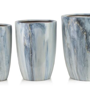 Mondex Sada 3 ks květináčů NEVA MARBLE VIII modrá