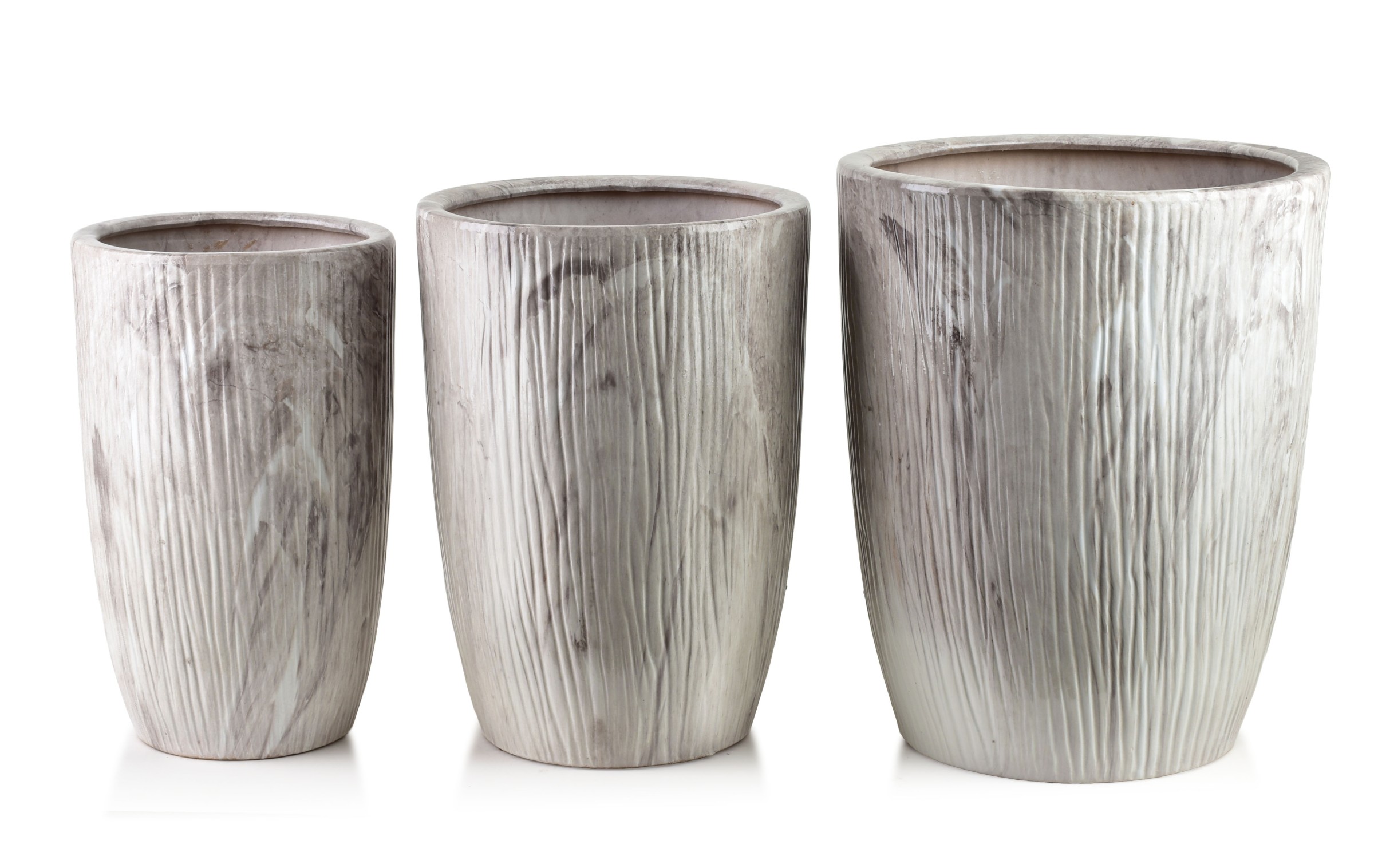 Mondex Sada 3 ks květináčů NEVA MARBLE X béžová