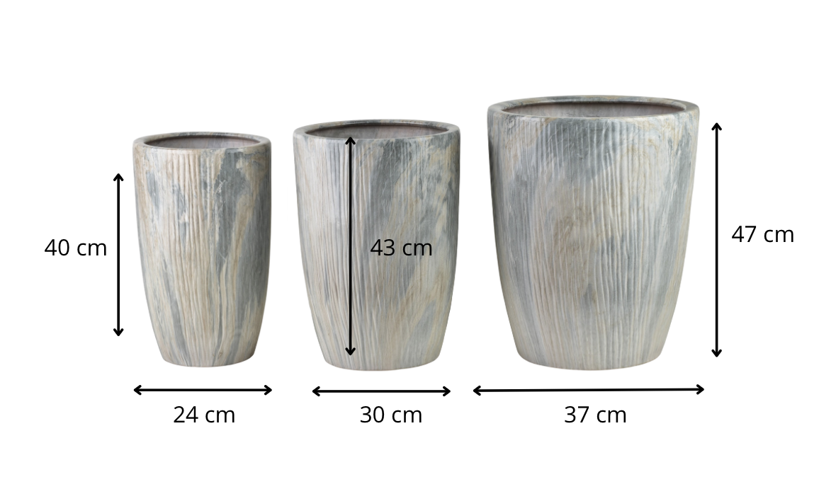 Mondex Sada 3 ks květináčů NEVA MARBLE X béžová/šedá - Obrázek 2