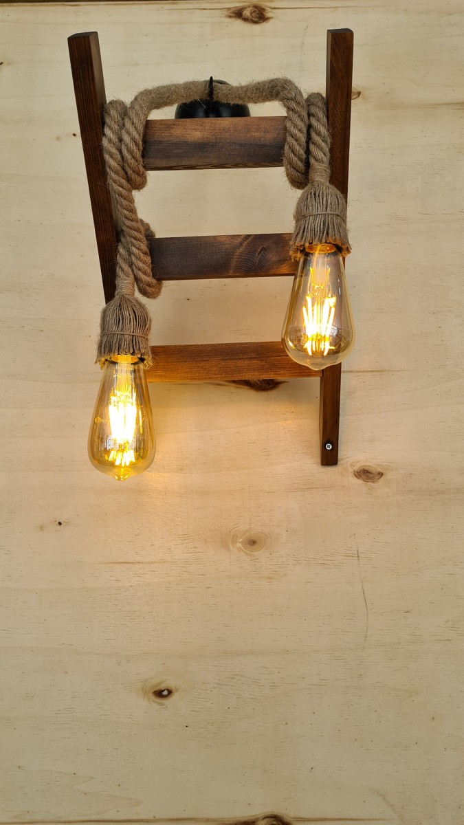 Opviq Nástěnná lampa Aplik III hnědá - Obrázek 2