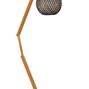 Opviq Stojací lampa Beehive z masivu černá/hnědá