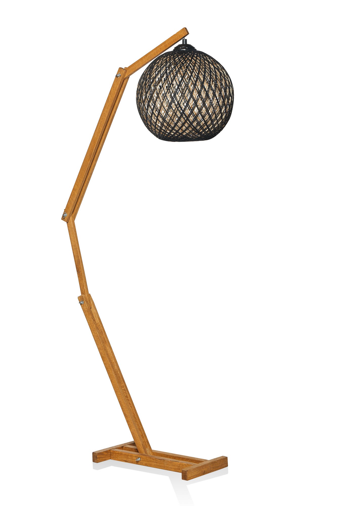 Opviq Stojací lampa Beehive z masivu černá/hnědá