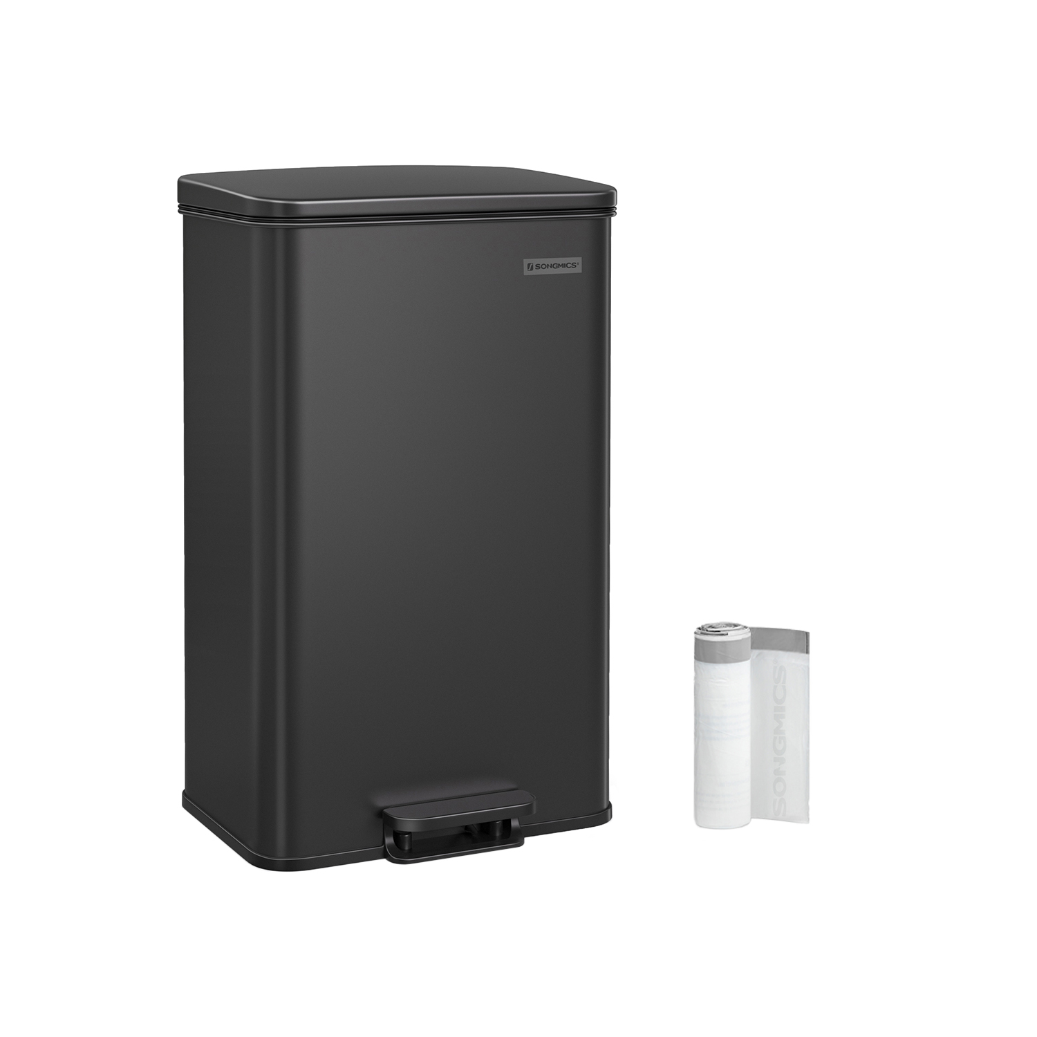 SONGMICS Odpadkový koš s víkem Jespra 40 l černý