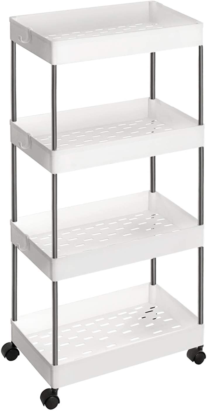 SONGMICS Pojízdný vozík 4 police bílý 22 x 86 x 40 cm - Obrázek 2