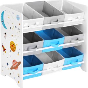 SONGMICS Regál na hračky 9 boxů vesmírné motivy 62 x 60 x 29 cm