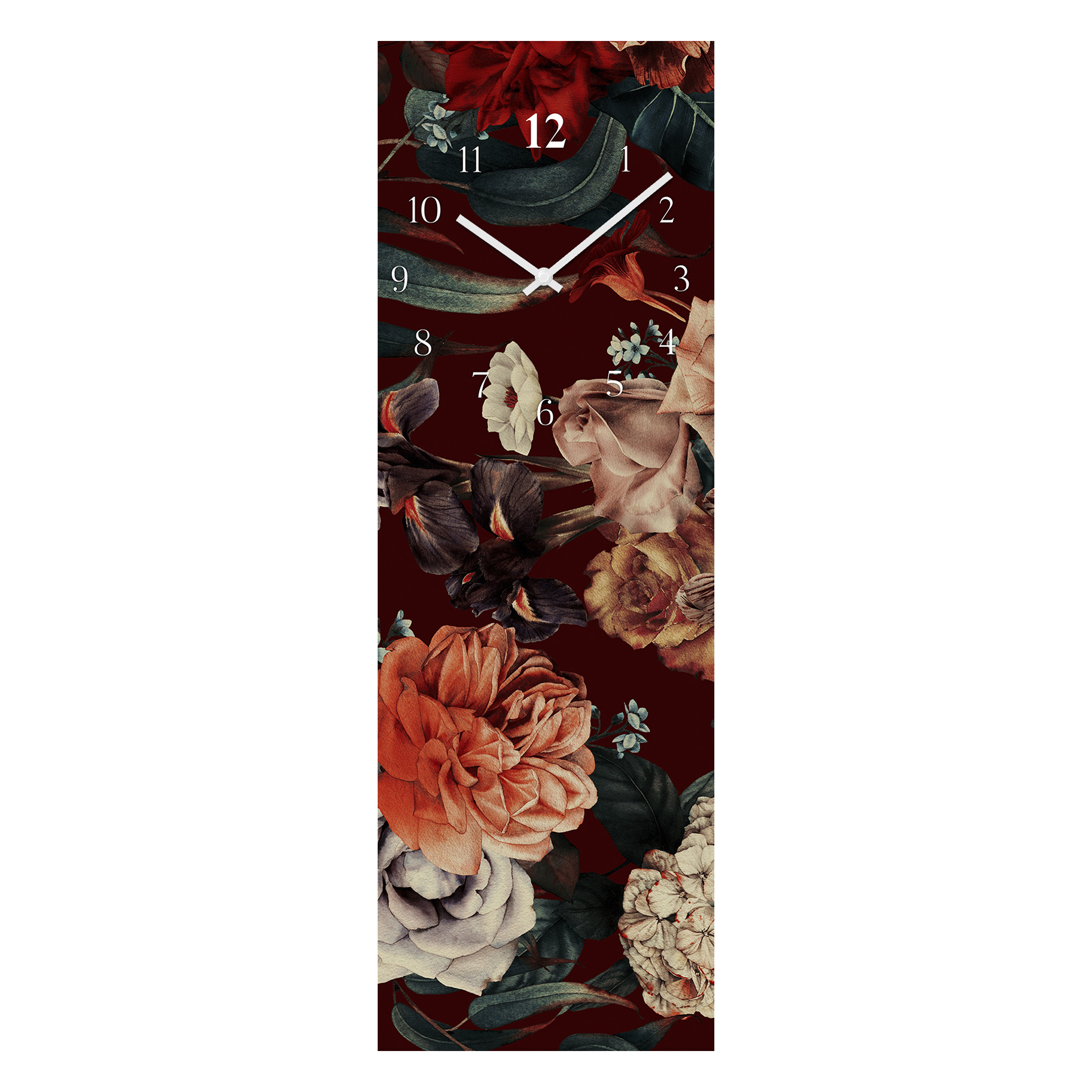 STYLER Nástěnné hodiny KVĚTY sklo 20 x 60 cm - Obrázek 2
