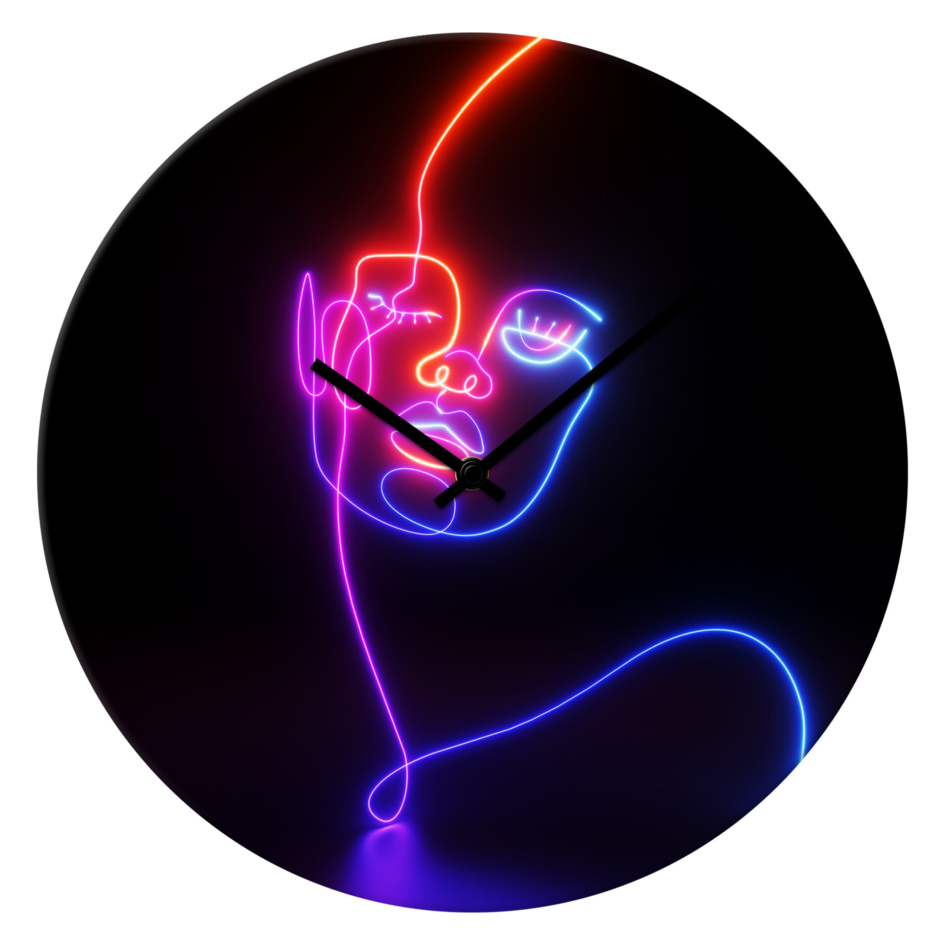 STYLER Nástěnné hodiny NEON sklo průměr 30 cm - Obrázek 2