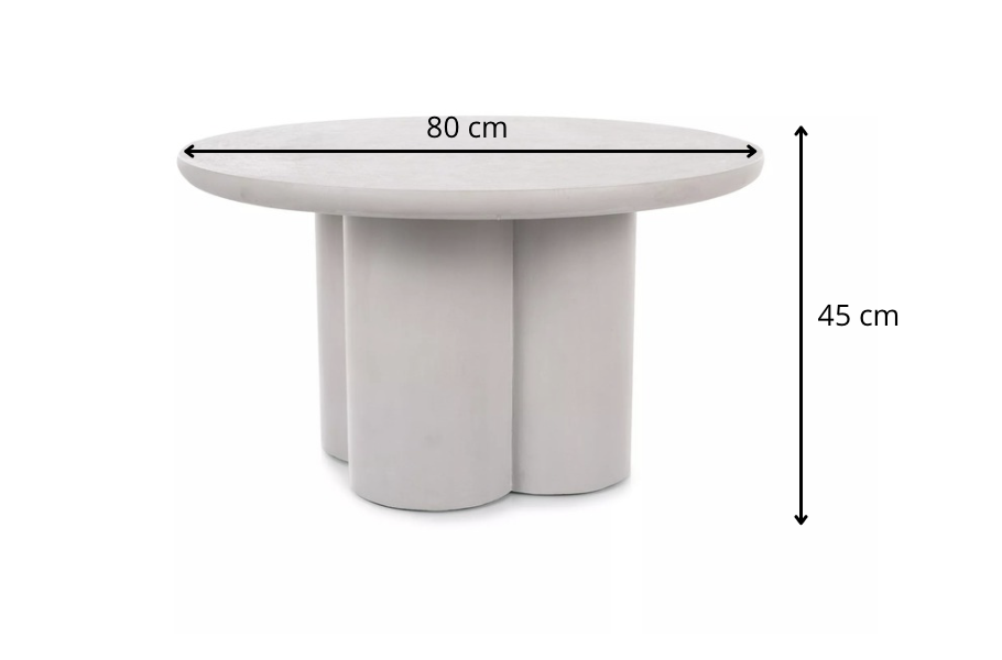 Signal Konferenční stolek Rosalia 80 cm světle šedý - Obrázek 2