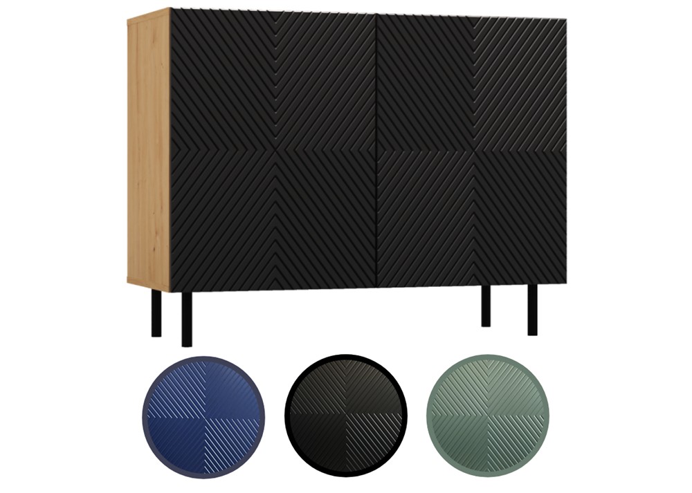 TP Living Komoda KAMA 100 cm dub artisan/černá - Obrázek 2