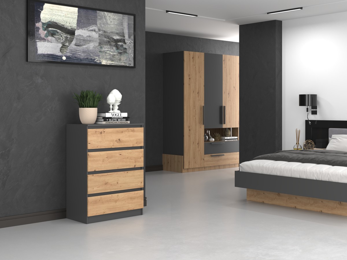 TP Living Komoda MALWA M4 70 dub artisan/antracit - Obrázek 2