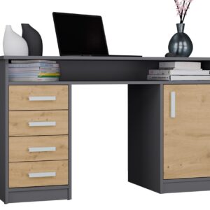TP Living Psací stůl ADA 125 cm dub Artisan/antracitový