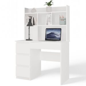 TP Living Psací stůl s nástavbou MIJAS levý matně bílý