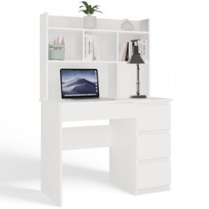 TP Living Psací stůl s nástavbou MIJAS pravý matně bílý