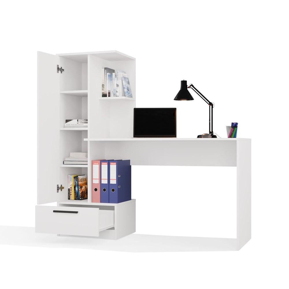 TP Living Psací stůl s nástavcem a skříní Cosmo bílý - Obrázek 2