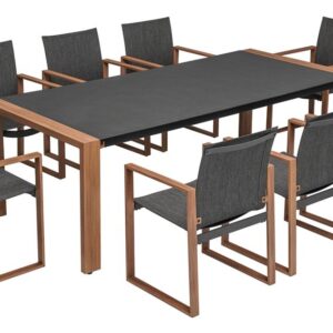 TP Living Zahradní jídelní sestava DUISBURG pro 8 osob antracitová/hnědá