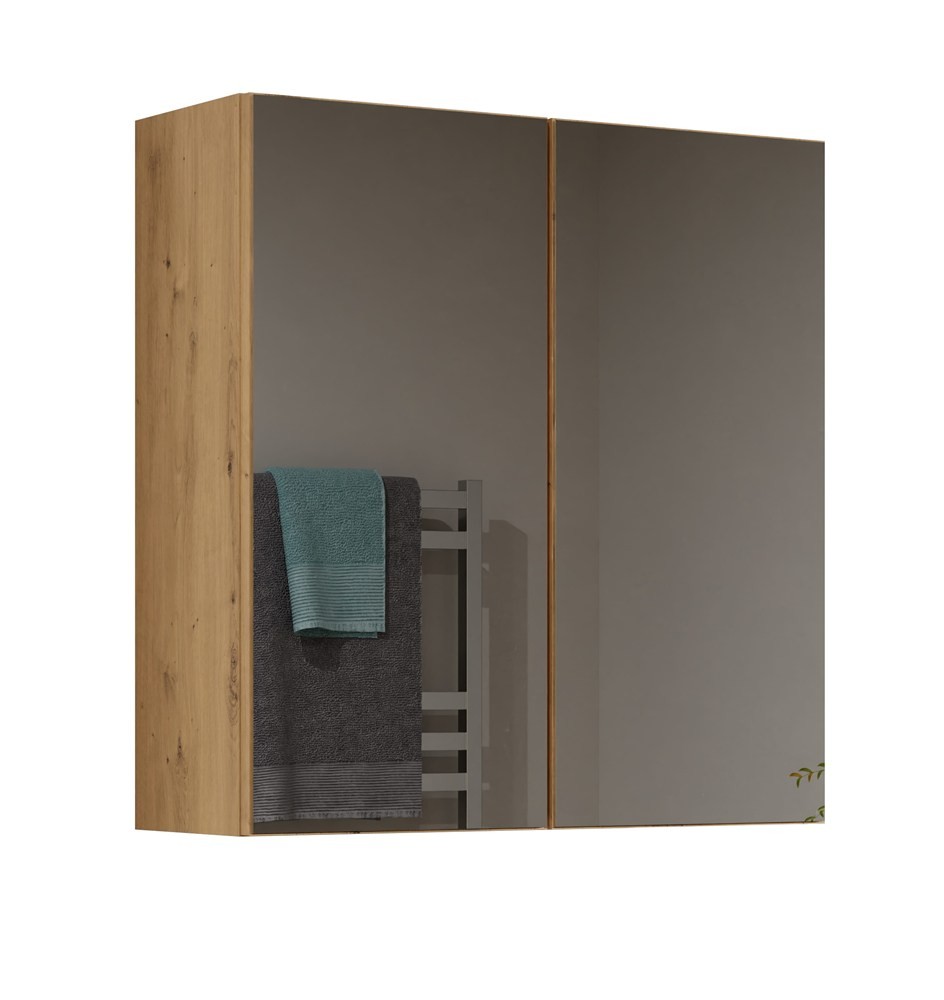 TP Living Závěsná koupelnová skříňka POLA 60 cm se zrcadlem dub artisan - Obrázek 2