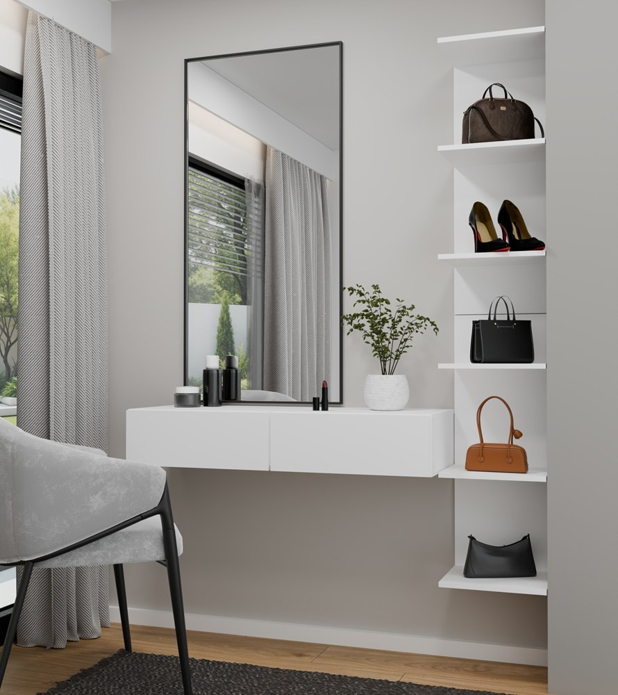 TP Living Závěsný toaletní stolek MIKA 110 cm bílý - Obrázek 2