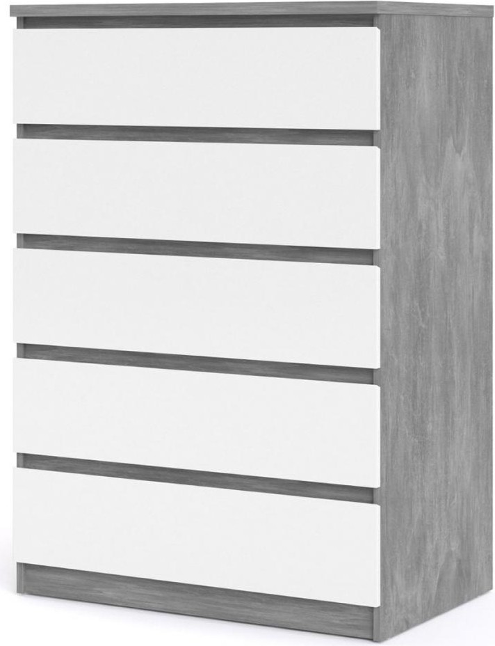 Tvilum Komoda Simplicitous II beton/bílá lesk