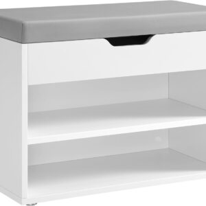 VASAGLE Sedací botník s úložným prostorem 60 x 44 x 30 cm bílý
