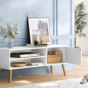 VASAGLE Televizní stolek SCANDI 120 cm bílý