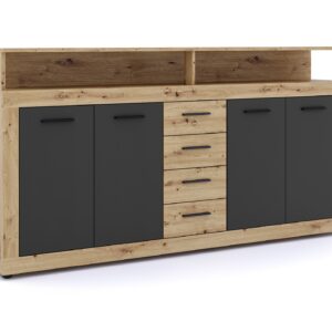 Vivaldi Komoda Luna 190 cm dub Artisan/černá