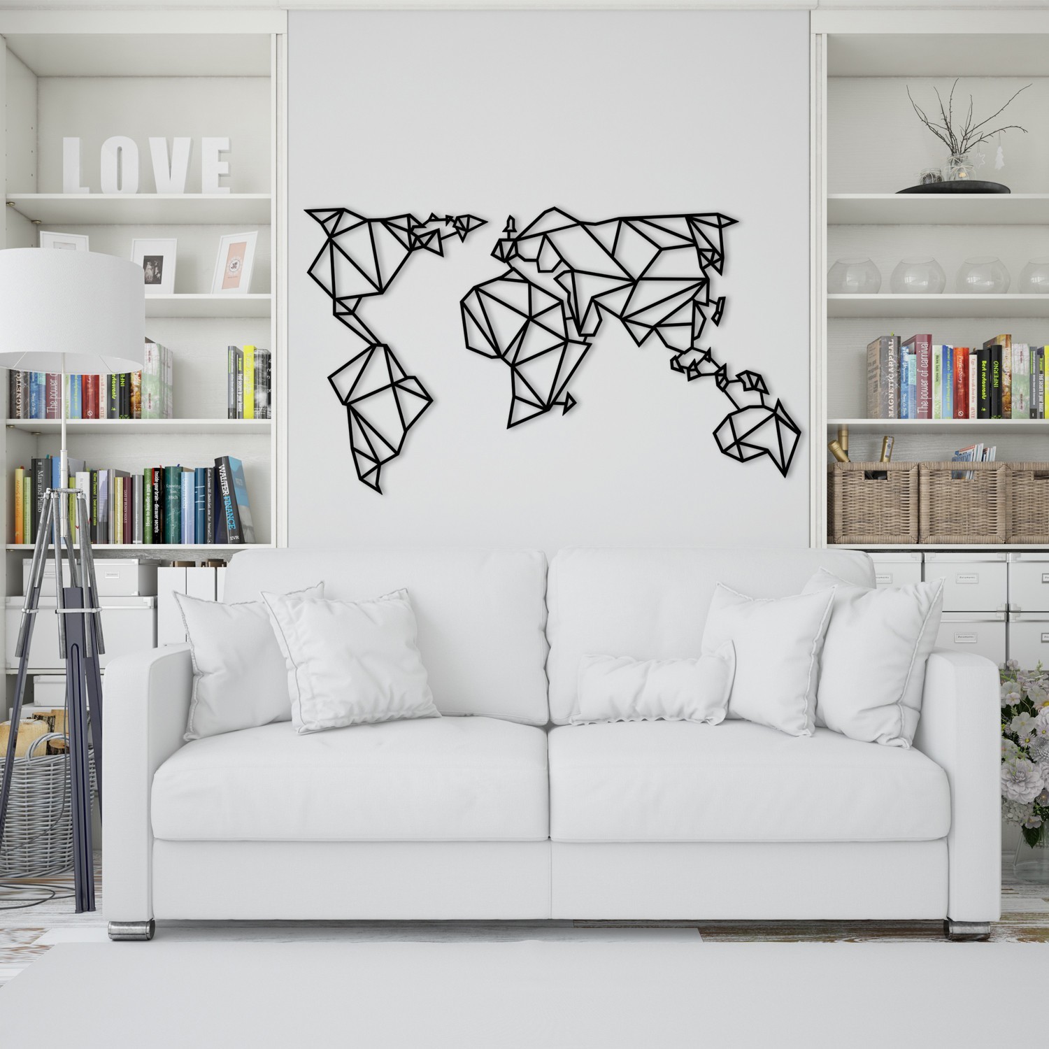Wallity Nástěnná kovová dekorace World Map Metal Decor 4 černá - Obrázek 2