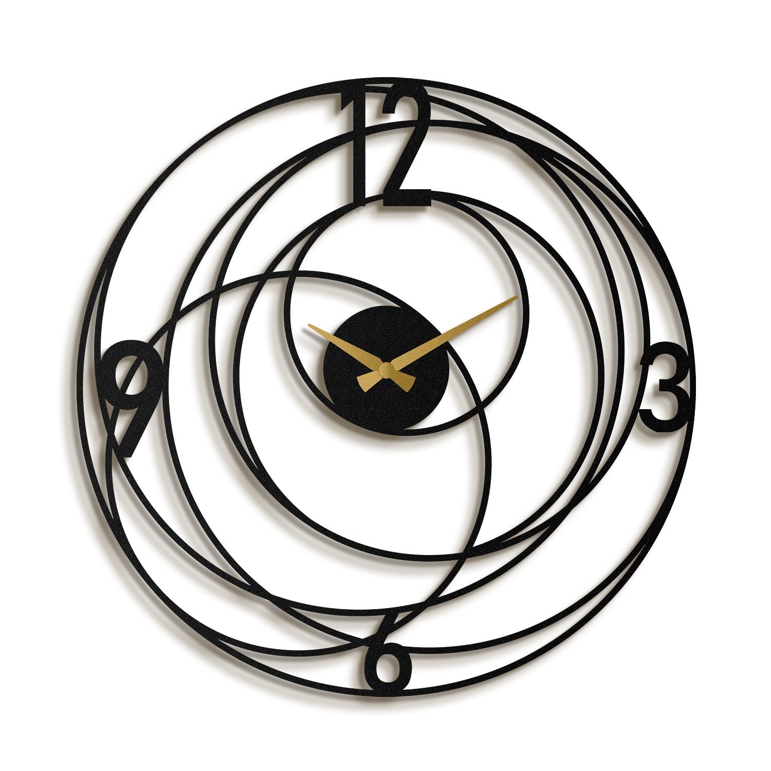 Wallity Nástěnné kovové hodiny Clock Big Bang černá - Obrázek 2