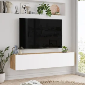 Závěsný televizní stolek Houseland Farfallo borovice Atlantic/bílý