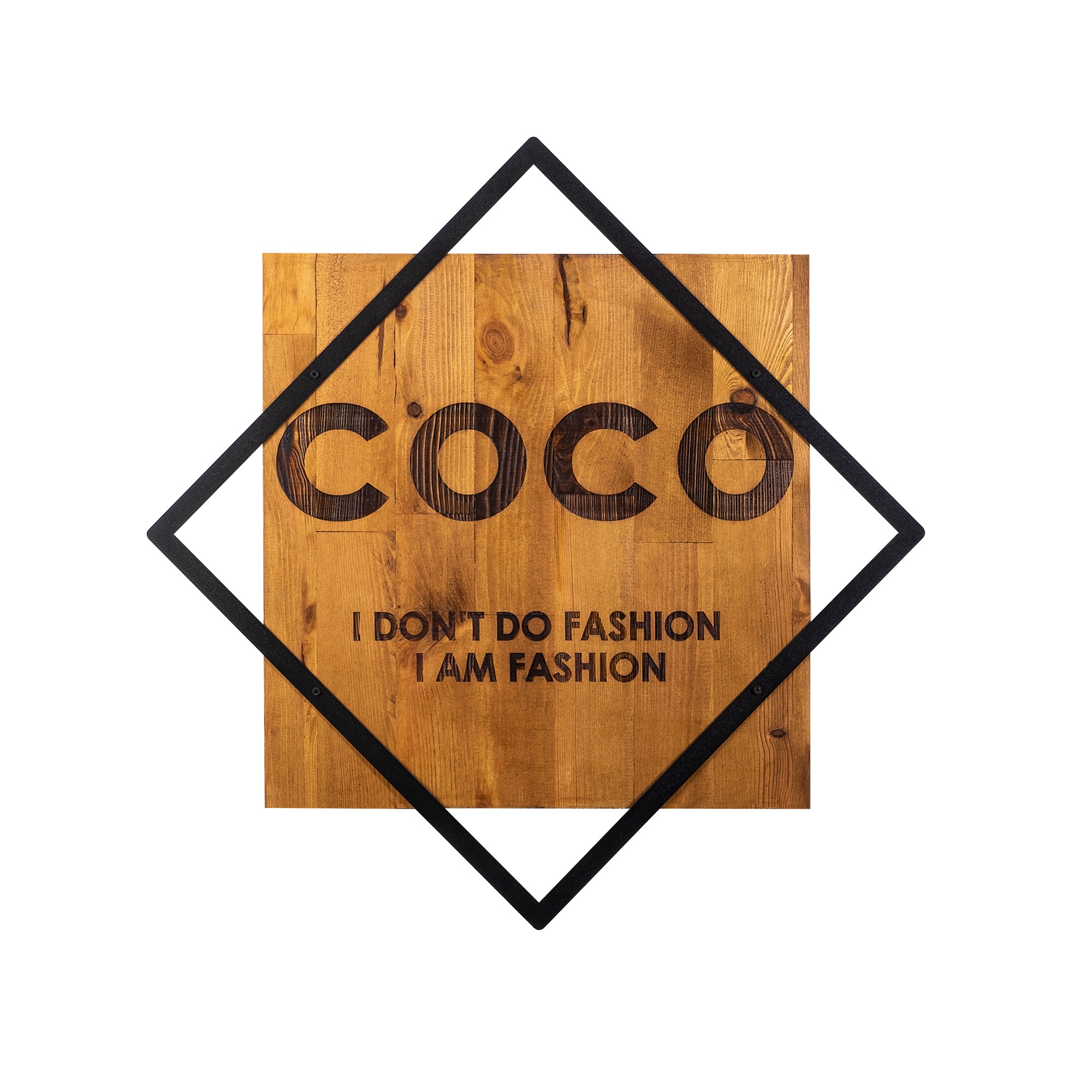 ASIR Nástěnná dekorace dřevo COCO CHANEL 54 x 54 cm - Obrázek 2