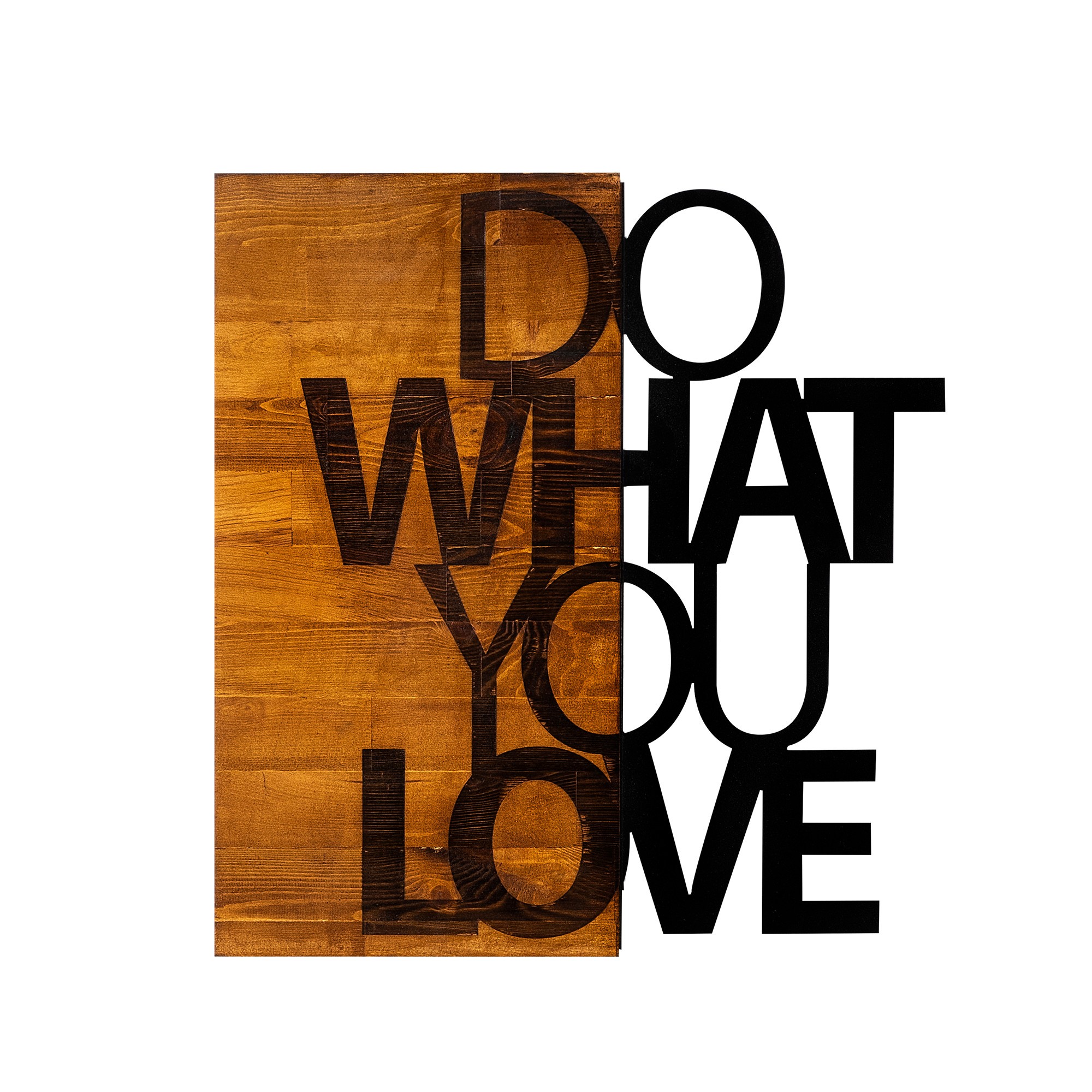 ASIR Nástěnná dekorace dřevo DO VHAT YOU LOVE 54 x 58 cm - Obrázek 2