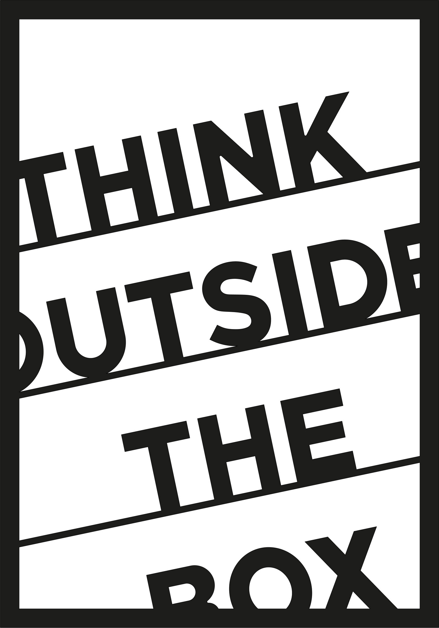 ASIR Nástěnná dekorace kov THINK OUTSIDE THE BOX 35 x 50 cm - Obrázek 2