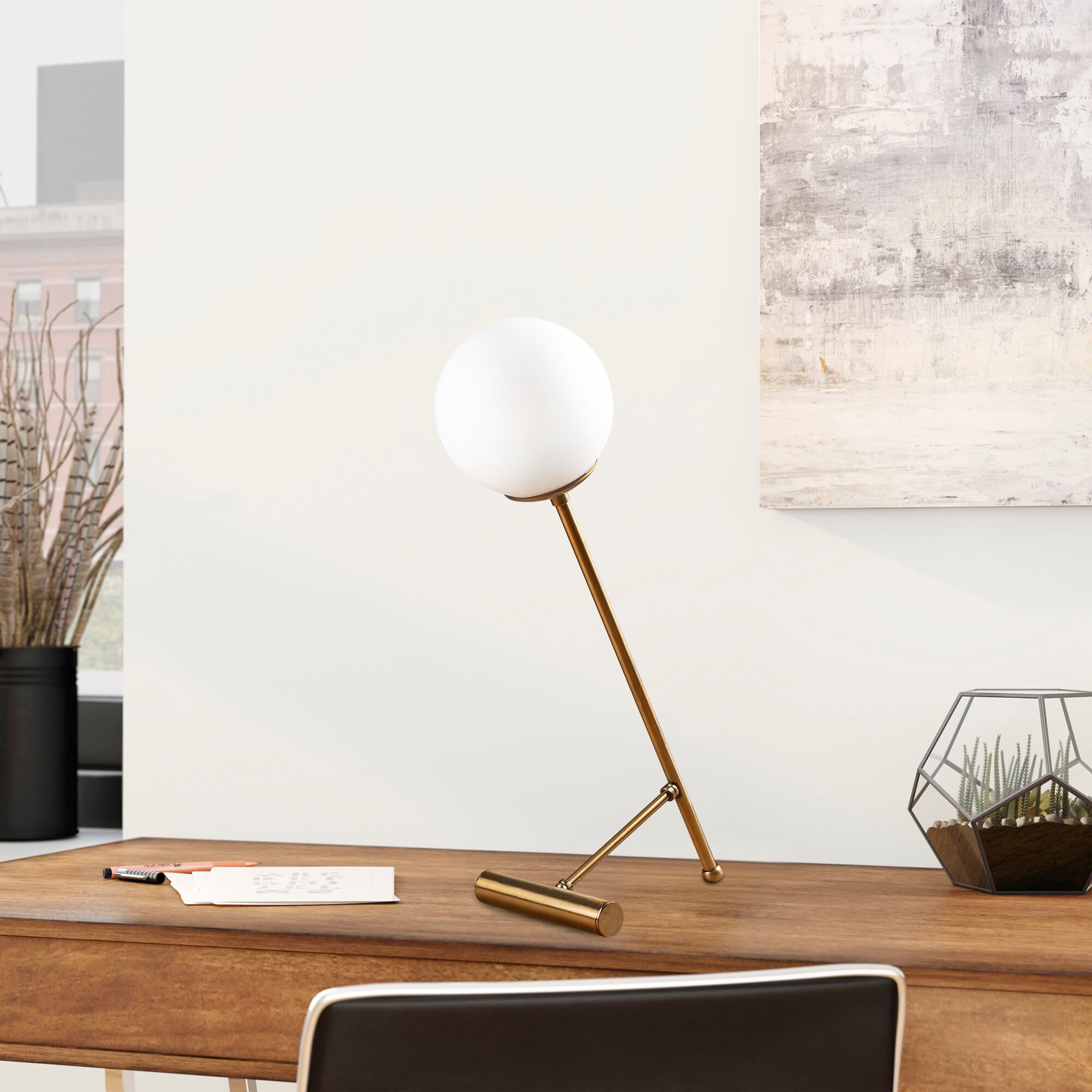 ASIR Stolní lampa GOLF zlatá bílá