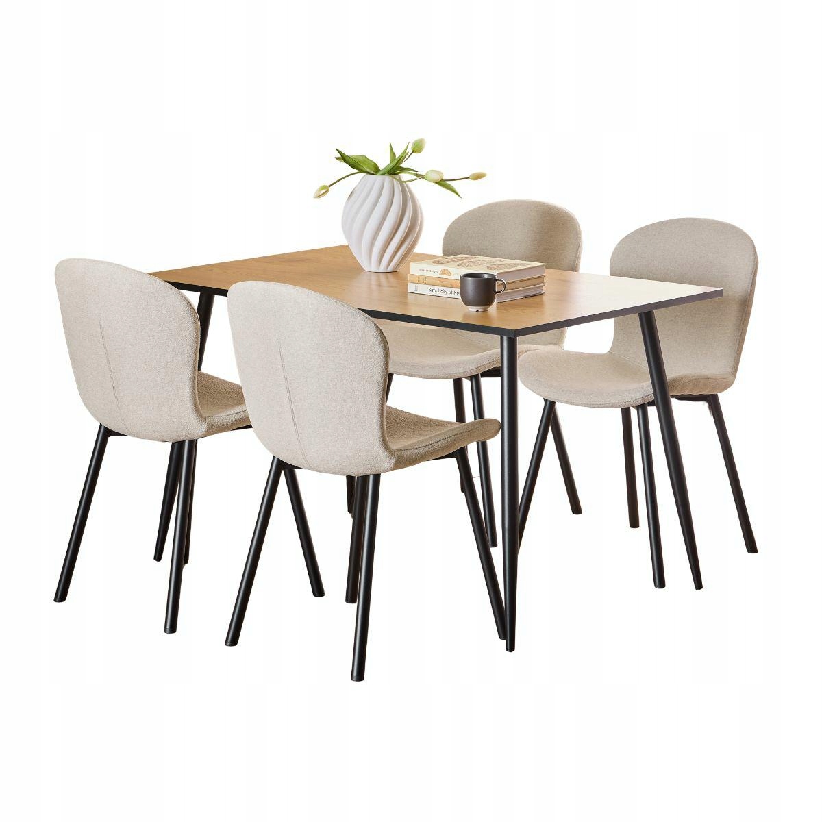 Actona Jídelní set Wilma 120 cm dub divoký/černý