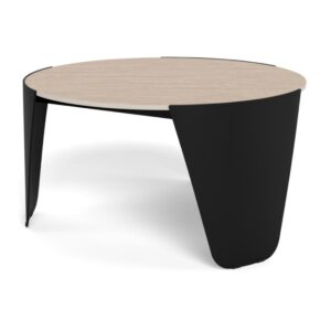 Actona Kulatý designový konferenční stolek Altea travertin/černý