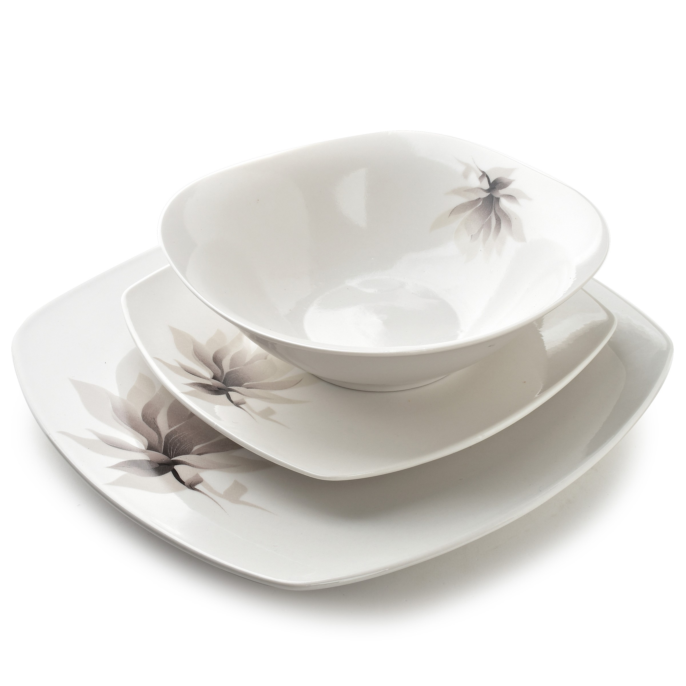 Affekdesign Porcelánová jídelní sada 18 ks talířů MAGNOLIA bílá