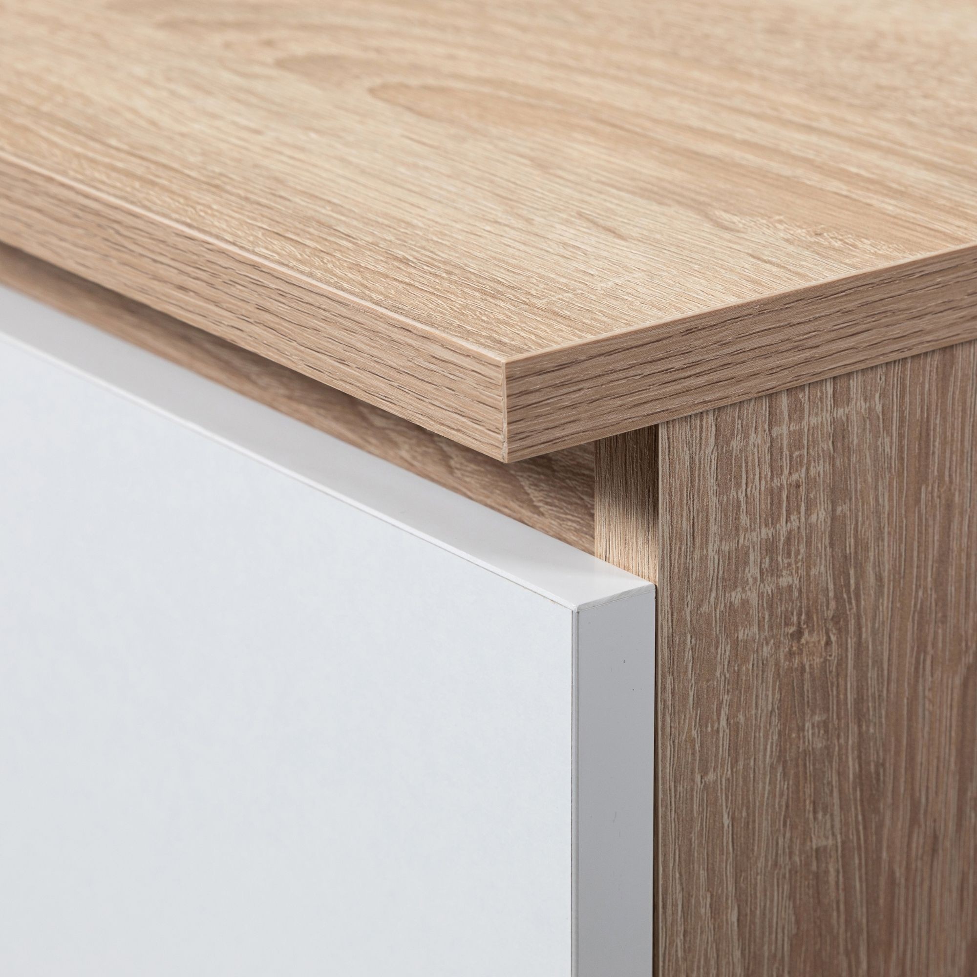 Ak furniture Kancelářský regál Rexa 60 cm 1 šuplík a 4 police dub sonoma/bílý - Obrázek 2