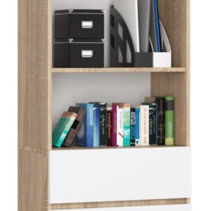 Ak furniture Kancelářský regál Rexa 60 cm 3 šuplíky a 2 police dub sonoma/bílý