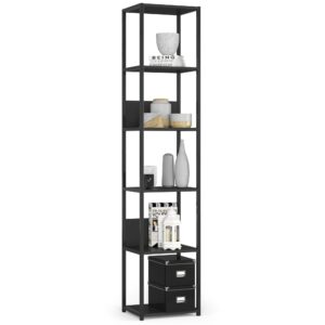 Ak furniture Knihovna Loft s kovovým rámem 40 cm černá