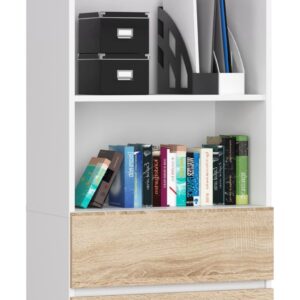 Ak furniture Knihovna Star 60 cm bílá/dub sonoma