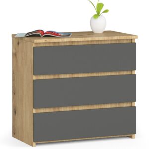 Ak furniture Komoda CL3 60 cm dub artisan/grafitově šedá