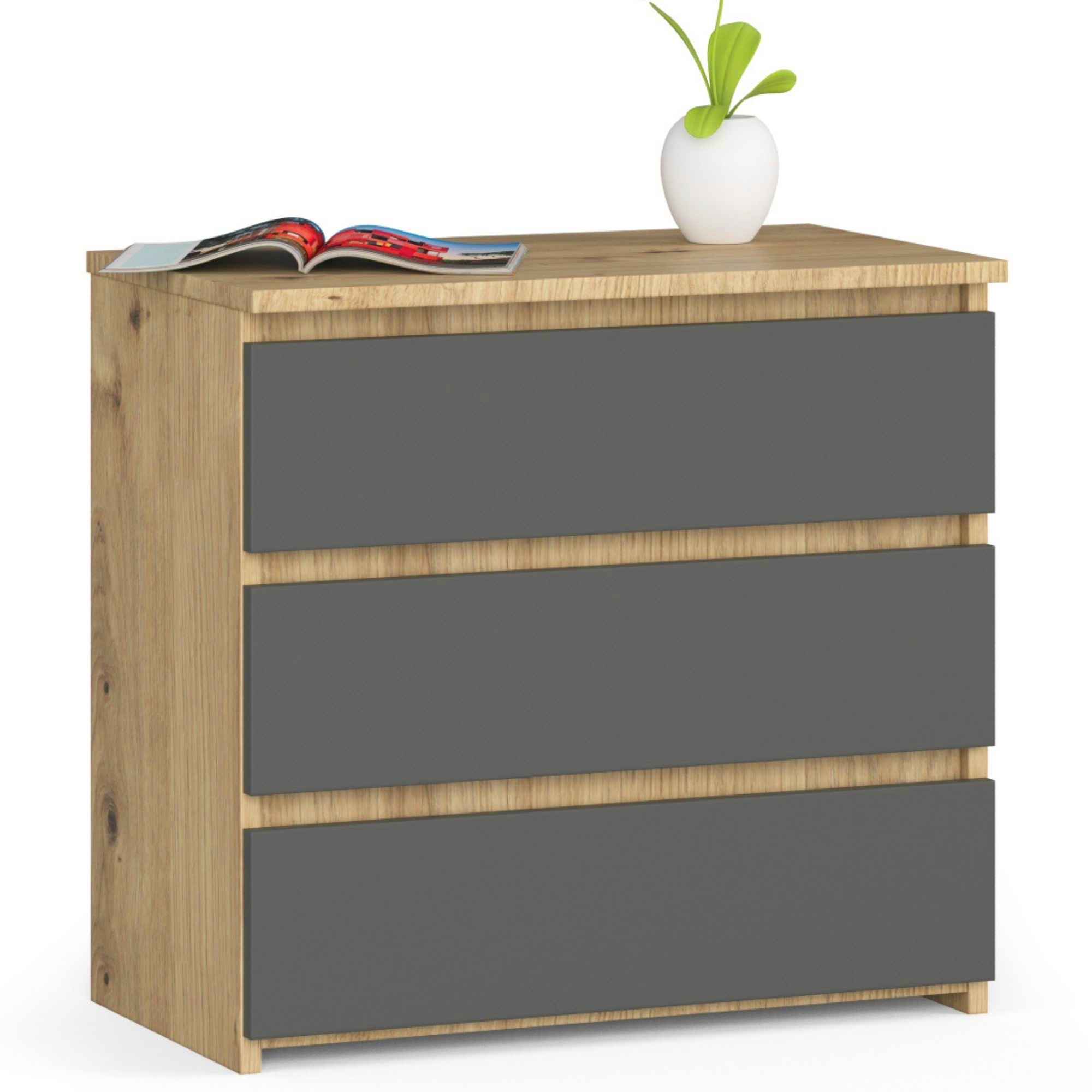Ak furniture Komoda CL3 60 cm dub artisan/grafitově šedá