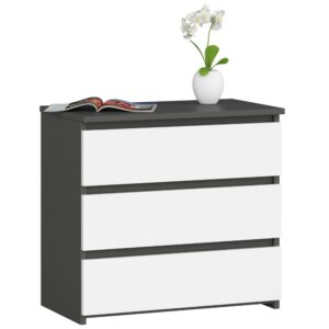Ak furniture Komoda CL3 60 cm grafitově šedá/bílá