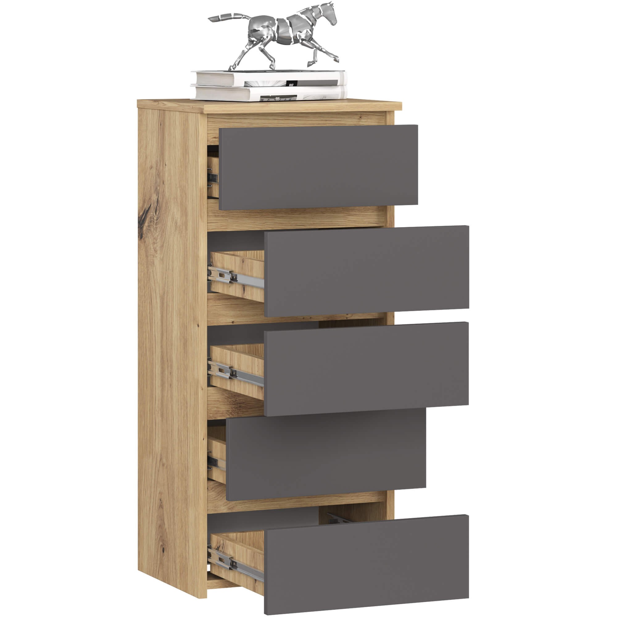 Ak furniture Komoda CL5 40 cm dub artisan/grafitově šedá - Obrázek 2