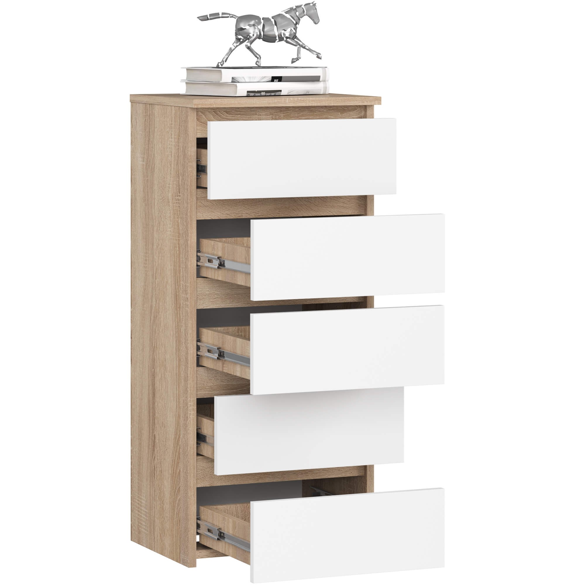 Ak furniture Komoda CL5 40 cm dub sonoma/bílá - Obrázek 2