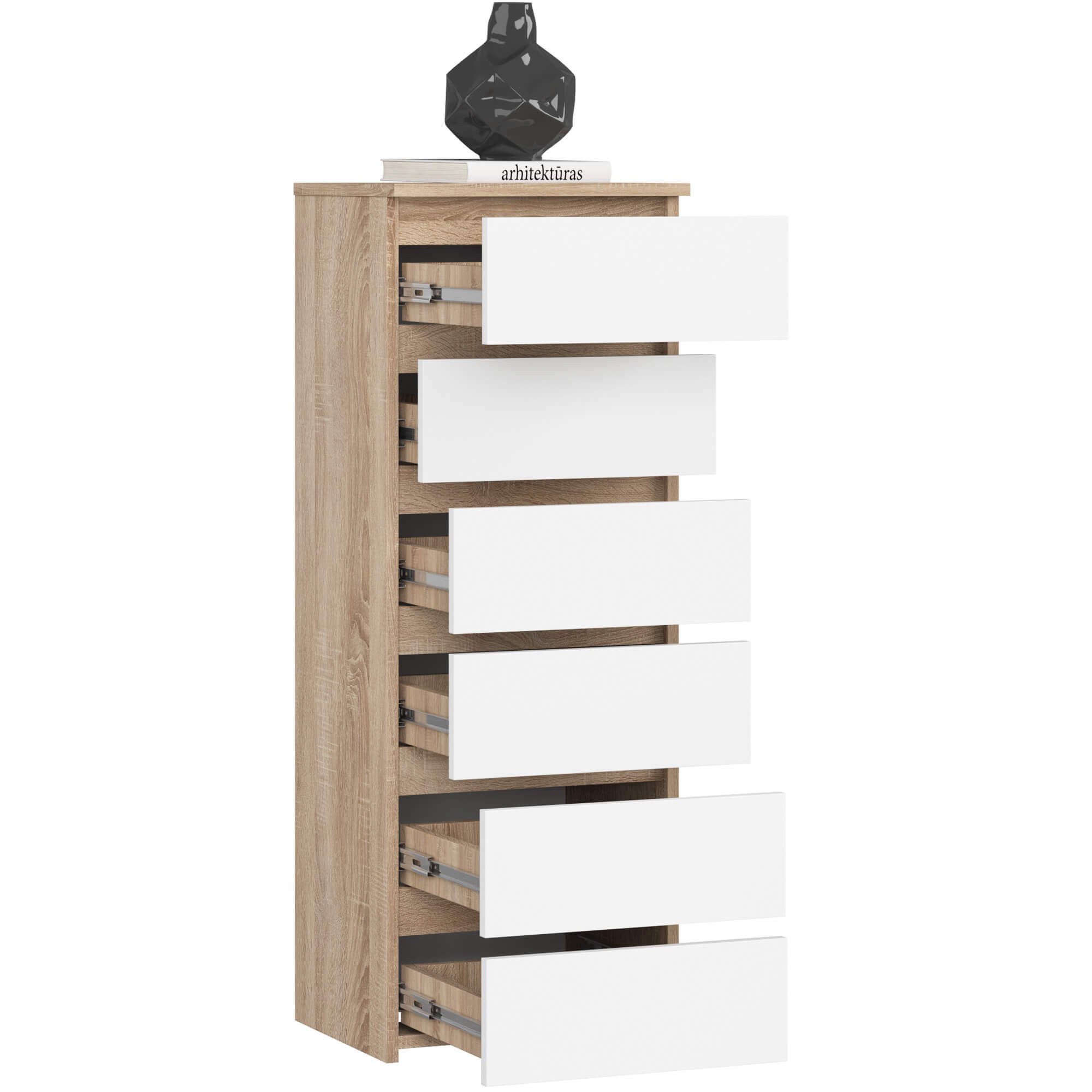 Ak furniture Komoda CL6 40 cm dub sonoma/bílá - Obrázek 2