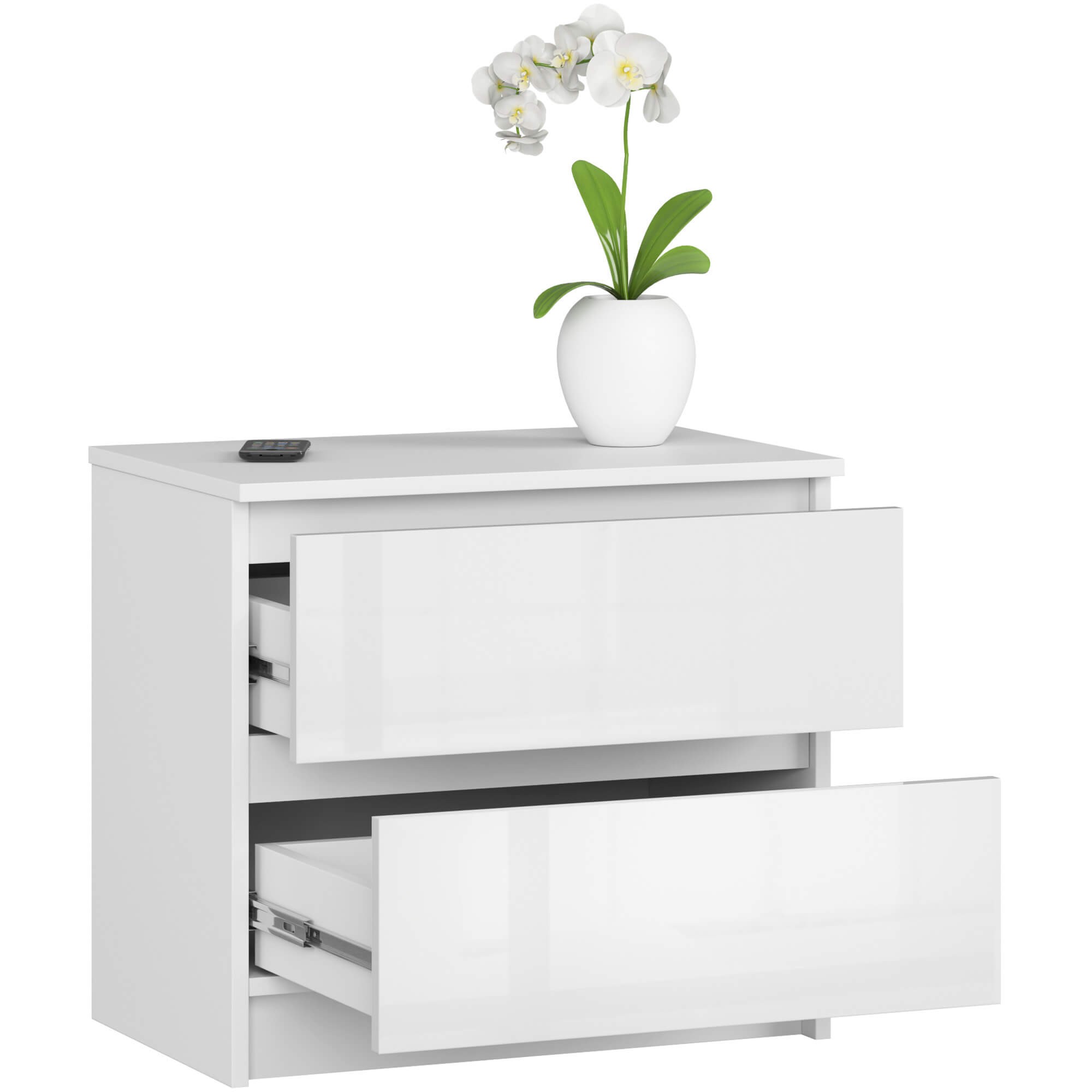 Ak furniture Komoda Liv 60 cm bílá lesklá - Obrázek 2